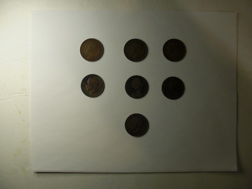 British seven old one penny