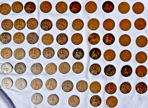 Old british pennies from - pennies,