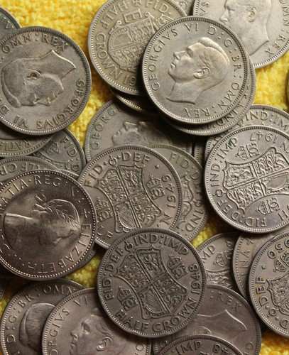 100 english halfcrowns old - 100,