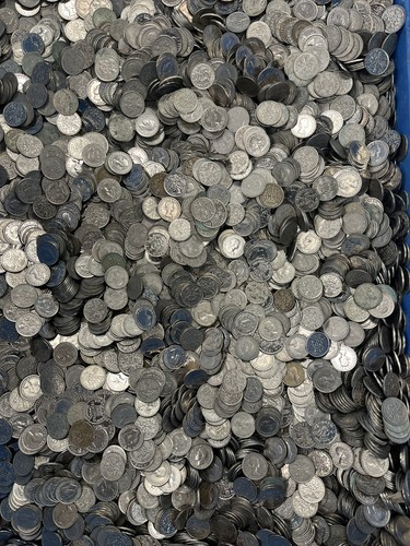 Large lot old sixpence - large, of