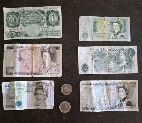 Old british banknotes and - british,