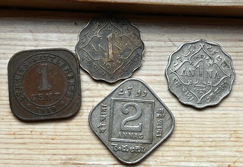 Lot old coins british india - old,
