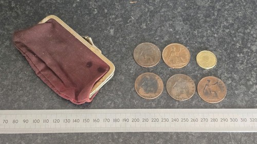 Old one penny coins - penny,