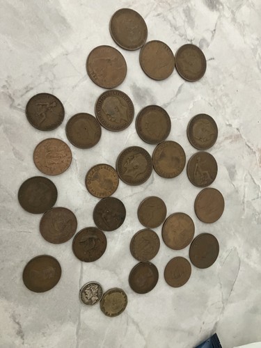 Old coins penny half - coins,,
