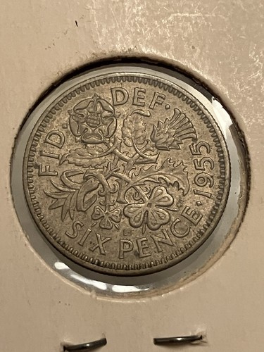 1955 british sixpence - british, uk