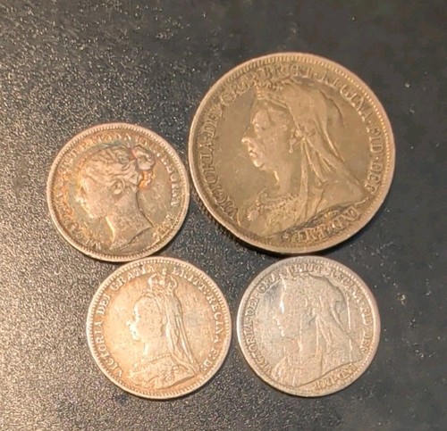 British old silver coins - silver,