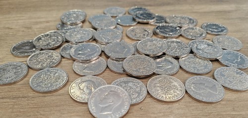 Old 10p coins - old,