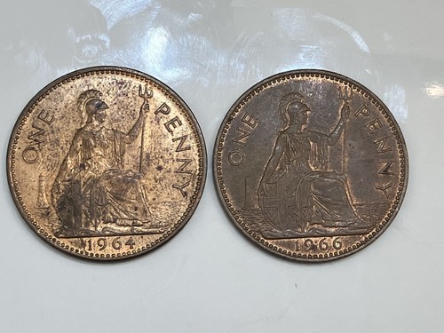 1964 1966 british penny - &, uk