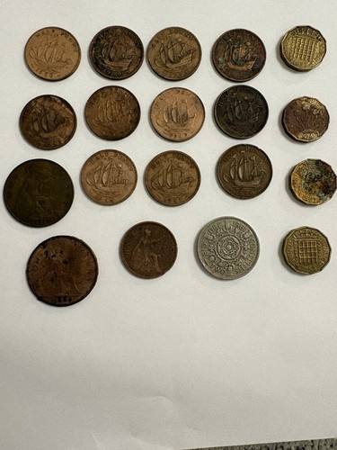 Job lot old british coins - old,