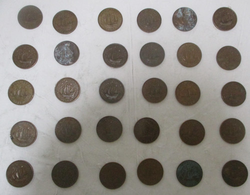 Half pennies bulk lot of - 30,