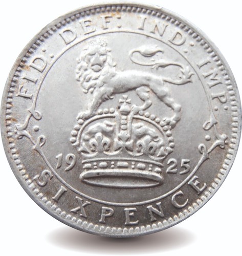 1925 sixpence silver george - sixpence,