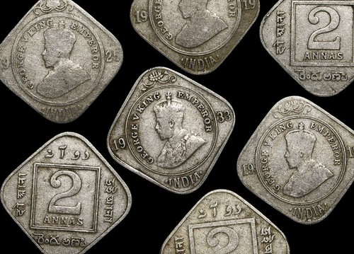 Lot british india george - lot, 10