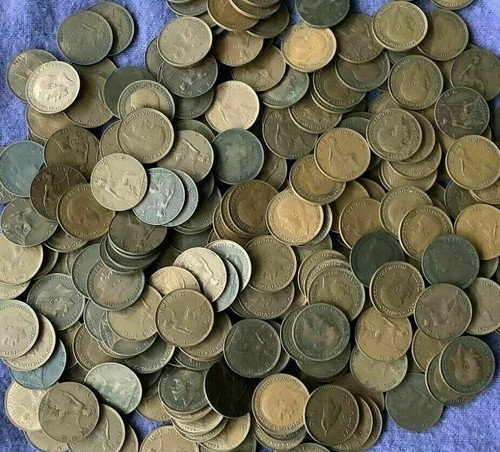 Farthings old coins - coins, bulk