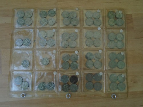 Old british sixpence - old,