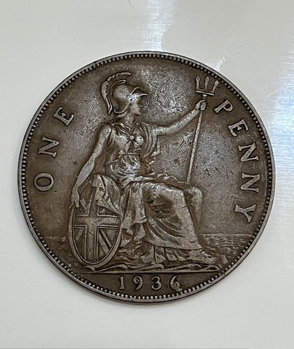 1936 british one penny - one,