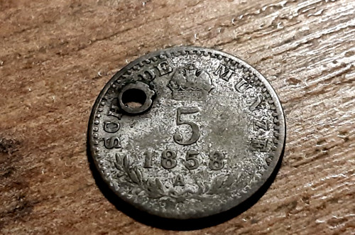 Old silver coin 1858 - 1858, a