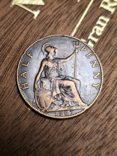 1907 british half penny - british, 1/2
