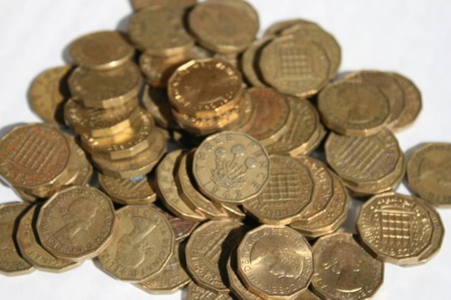 100 brass three pences - 100,