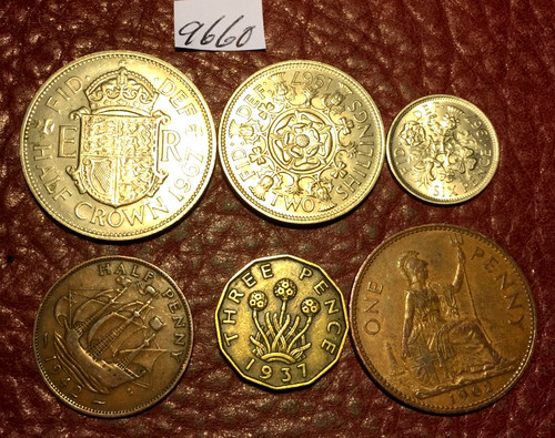 Old money 6 coins - old,