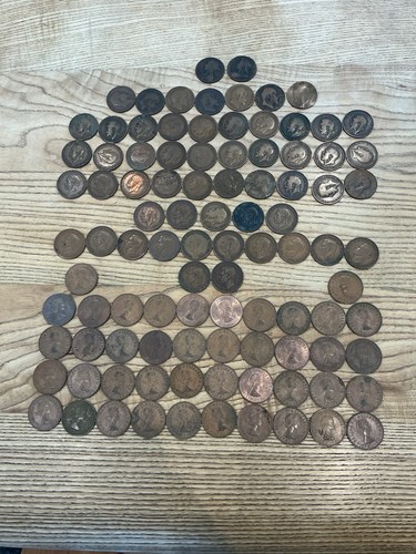Old british pennies - 98,
