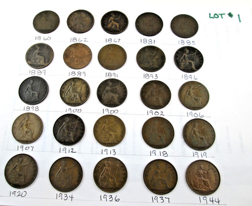 One penny british old - old, coins