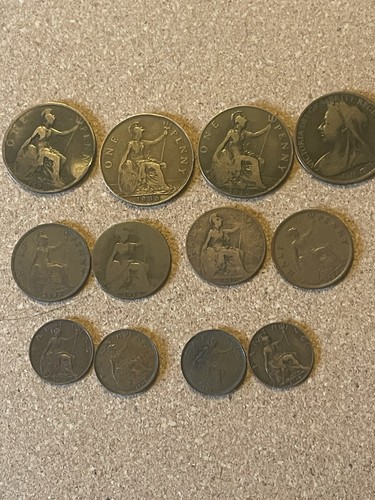 Old british coins penny - 12,